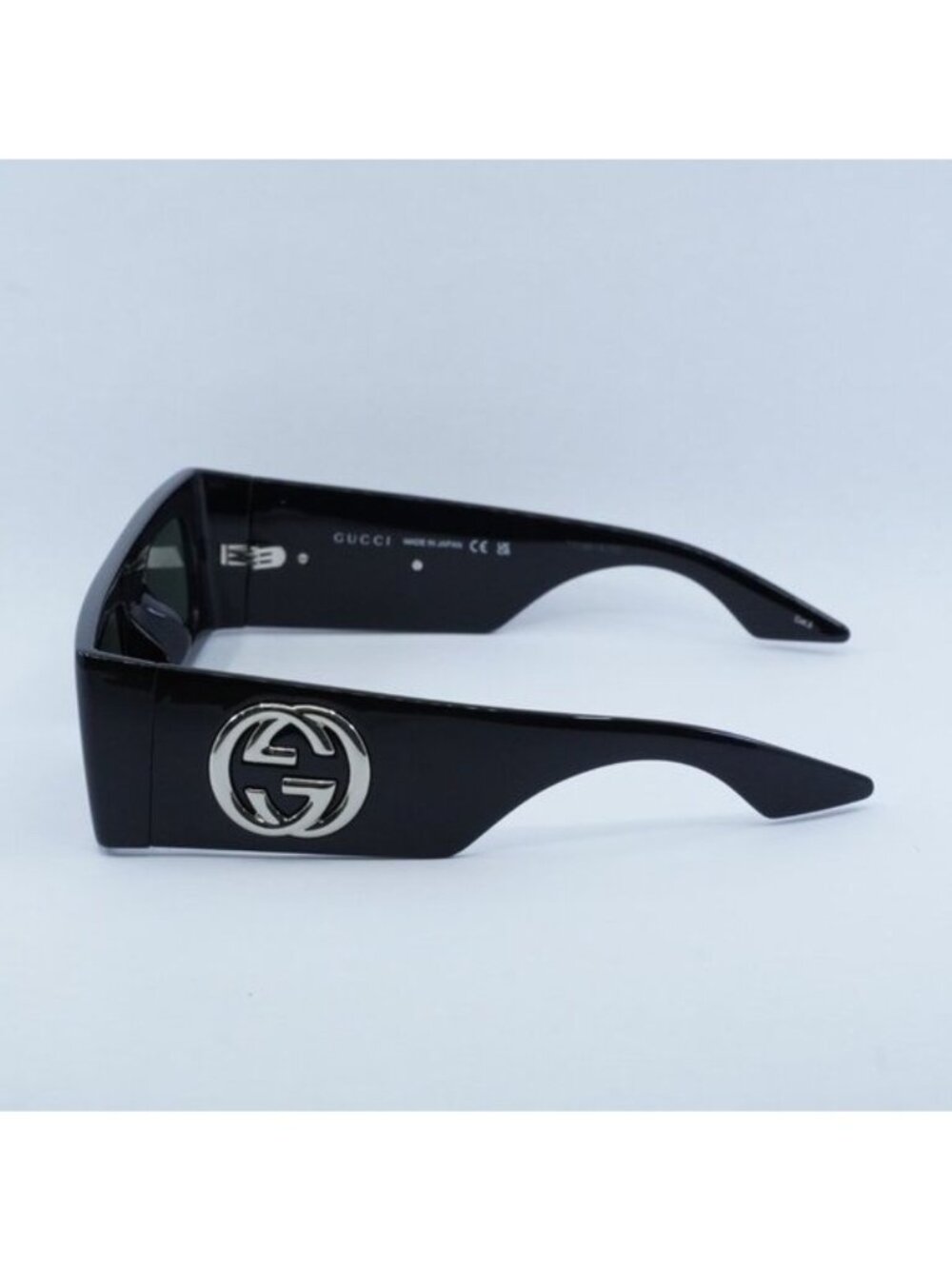 Gucci GG1646S 001 Sunglasses Black Rectangle Frame, Grey Lenses - Picture 9 of 11